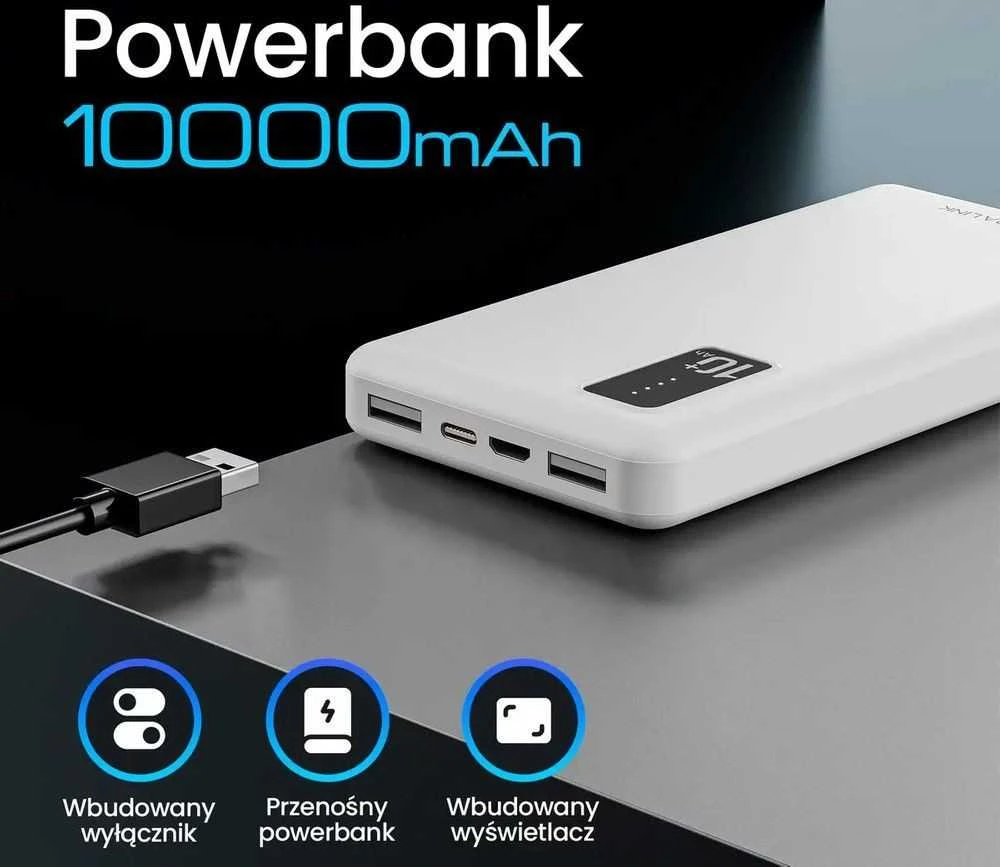 Atsarginis maitinimo šaltinis ("Power Bank") Atsarginis maitinimo šaltinis ("Power Bank") Extralink EPB-098W 10000mAh 5V