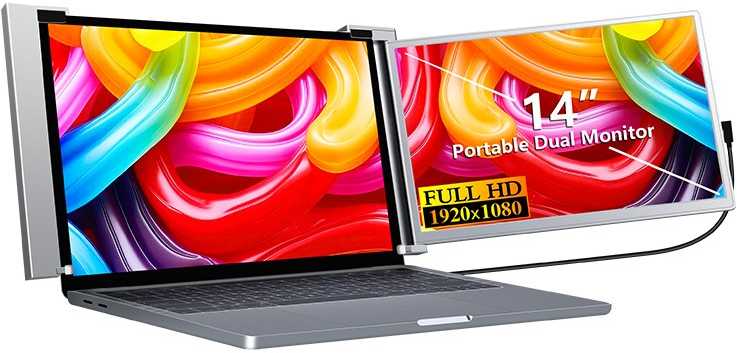 Monitorius „Extralink Smart Life S14 14“ | Nešiojamieji nešiojamųjų kompiuterių monitoriai | 2 monitoriai, IPS, 1920 x 1200