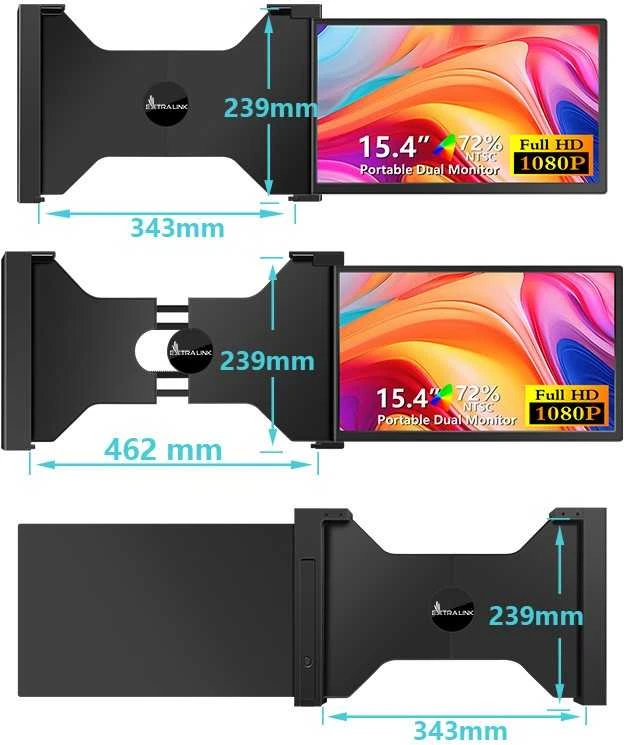 Extralink Smart Life S3 15.4" | Przenośny monitorius do laptopa | 1 monitorius, IPS, 1920x1080