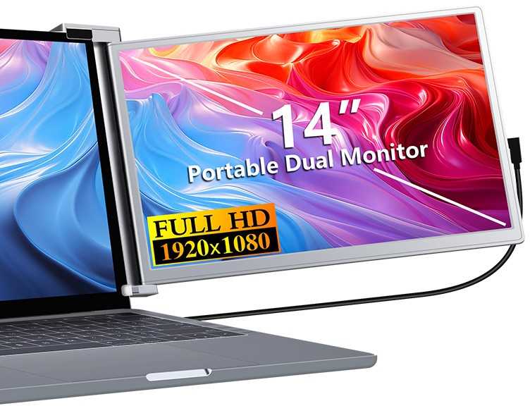 Monitorius „Extralink Smart Life S14 14“ | Nešiojamieji nešiojamųjų kompiuterių monitoriai | 2 monitoriai, IPS, 1920 x 1200