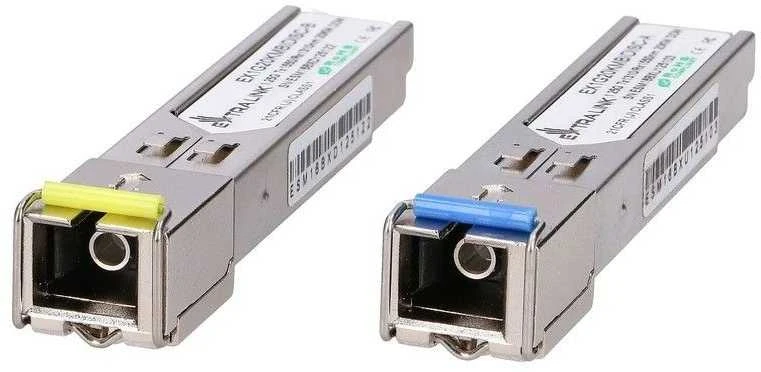 Šakotuvas „Extralink SFP 1.25G“ | Modulis SFP WDM | 1,25 Gbps, 1310/1550 nm, vienmodis, 20 km, SC, DOM, para