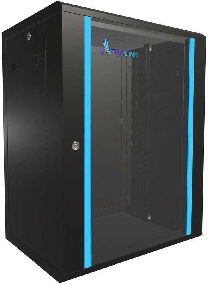 EXTRALINK 15U 600X450 sieninė spintelė ant stovo juodas