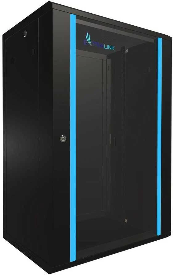 EXTRALINK 18U 600X450 ant sienos montuojama spintelė juodas