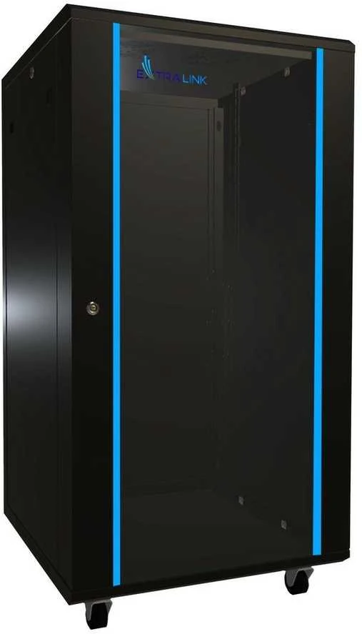 EXTRALINK 22U 600X600 stovima spintelė juodas
