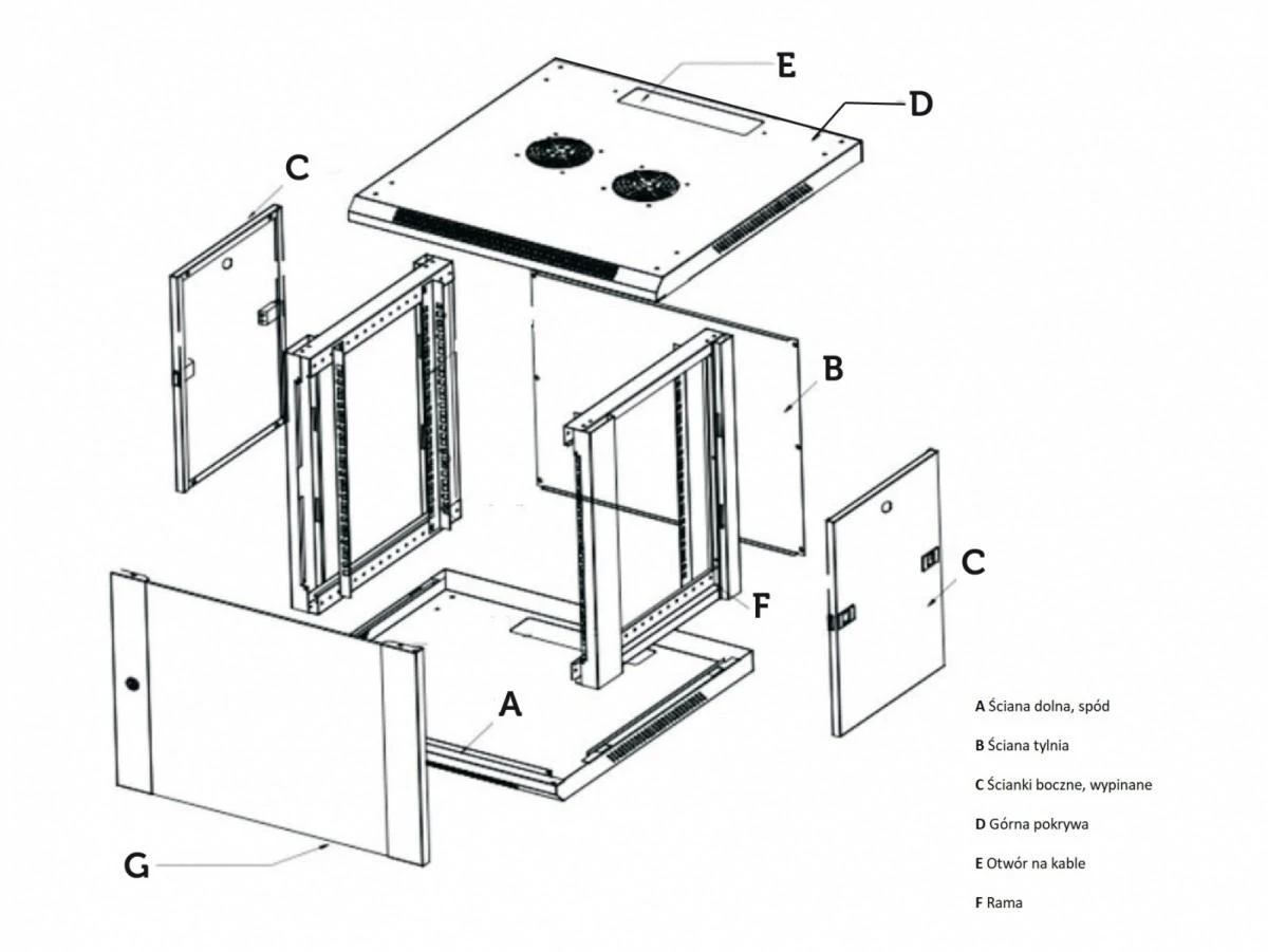 EXTRALINK 4U 600X450 19" RACK CABINET Juodas