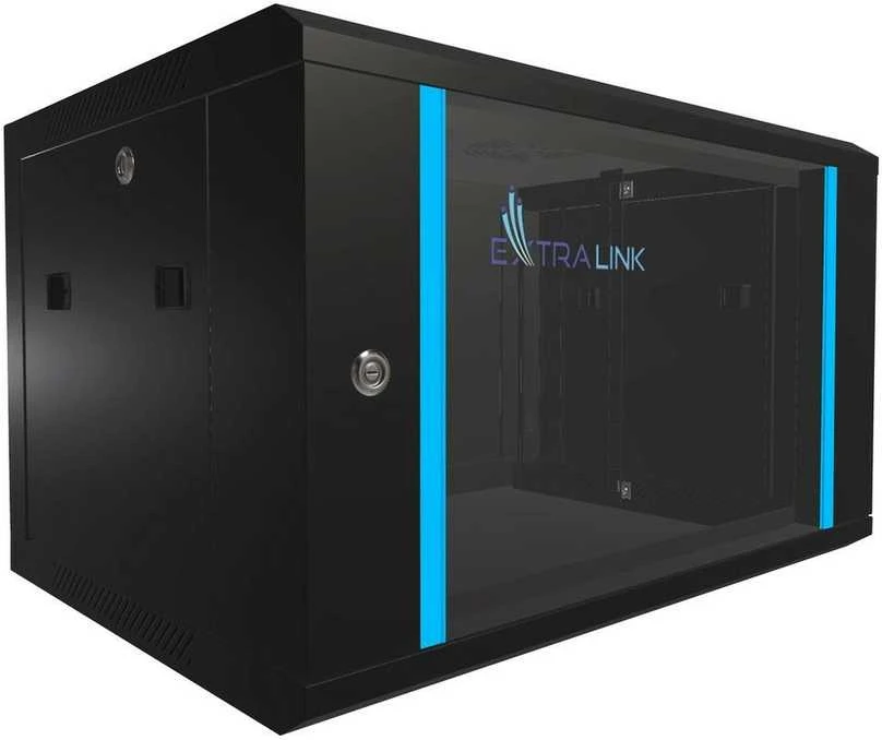 Extralink EX.7225-6U 600x450 Juoda | Spinta stovas | montuojamas ant sienos