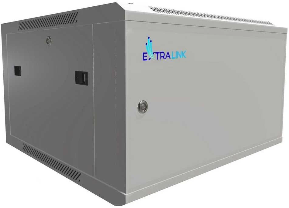 EXTRALINK 6U 600X600 ASP sieninė spintelė metalinių durų pilka