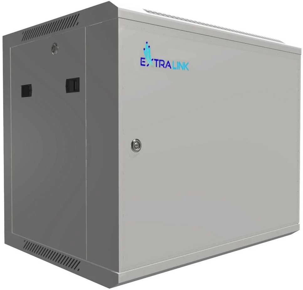EXTRALINK 9U 600X450 ASP sieninė spintelė metalinių durų pilka