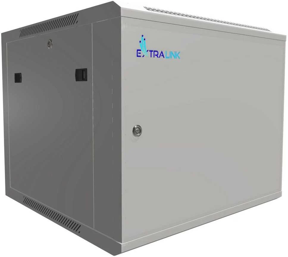 EXTRALINK 9U 600X600 ASP sieninė spintelė metalinių durų pilka