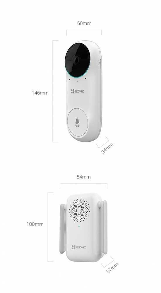 EZVIZ belaidis durų skambutis CS-DB2 (5 MP)