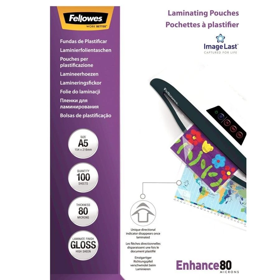 Fellowes 80mik blizgūs popieriaus lapai, 100 vnt. (5306002), A5