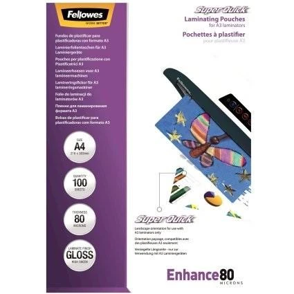 Fellowes SuperQuick A4 125 mikronų 100 vnt.