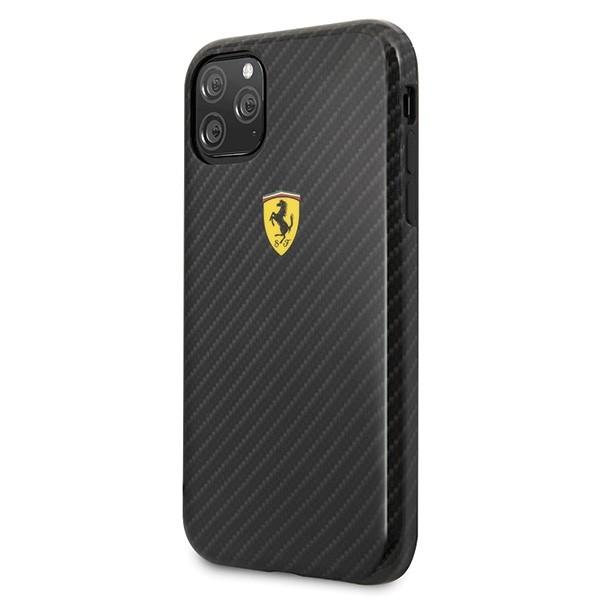 „Ferrari Ferrari“ kietas dėklas FESPCHCN58CBBK „iPhone 11 Pro“ gėrimas / gėrimas „On Track“ anglies efektas