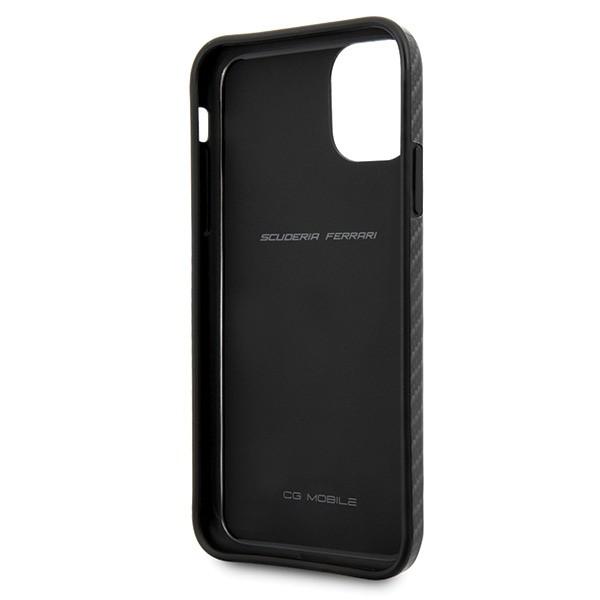 „Ferrari Ferrari“ kietas dėklas FESPCHCN58CBBK „iPhone 11 Pro“ gėrimas / gėrimas „On Track“ anglies efektas