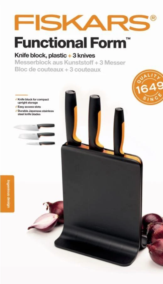Fiskars FF 3-ių peilių rinkinys plastikiniame dėkle