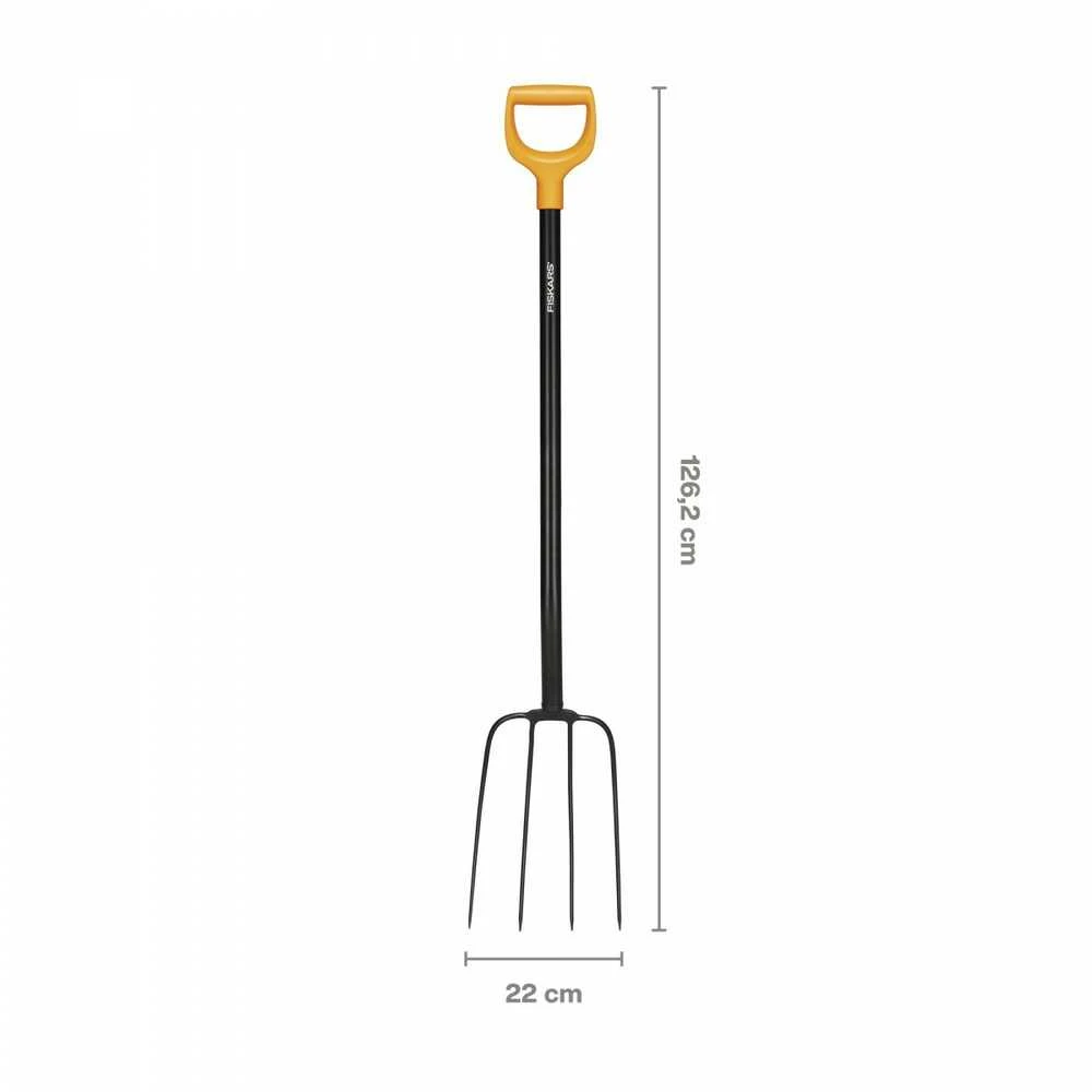 Fiskars Solid Metal komposto šakė apvaliais virbais