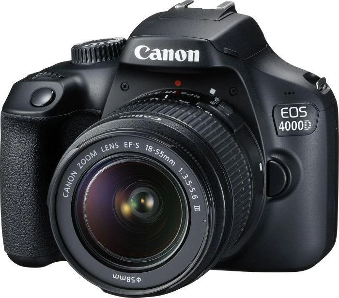 Canon EOS 4000D 18-55 III EU26 SLR Camera Kit, Megapixel 18 MP, Image stabilizer, ISO 12800, Ekranas diagonal 2.7 ", Wi-Fi, Video recording, APS-C, Juodas