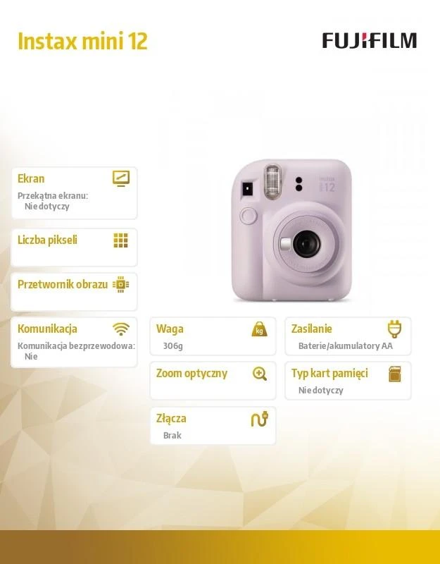 Fujifilm Momentinis fotoaparatas instax mini 12 LILAC PURPLE
