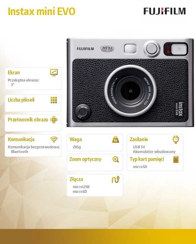 Fujifilm instax mini EVO Juodas (Juodas)