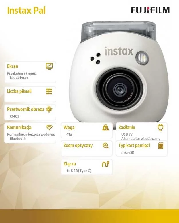 Fotoaparatas Fujifilm INSTAX Pal Milky White (Baltos) spalvos