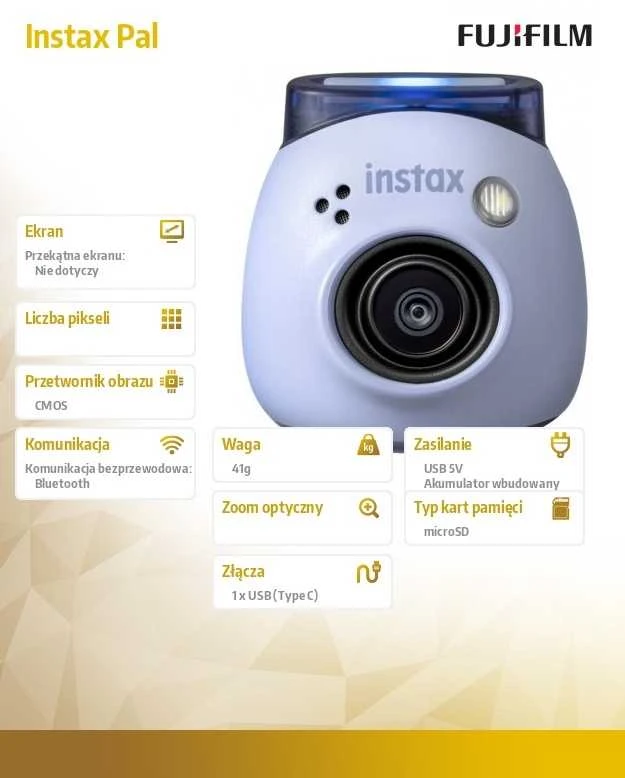 Fotoaparatas Fujifilm INSTAX Pal Levander Blue (Mėlynos) spalvos