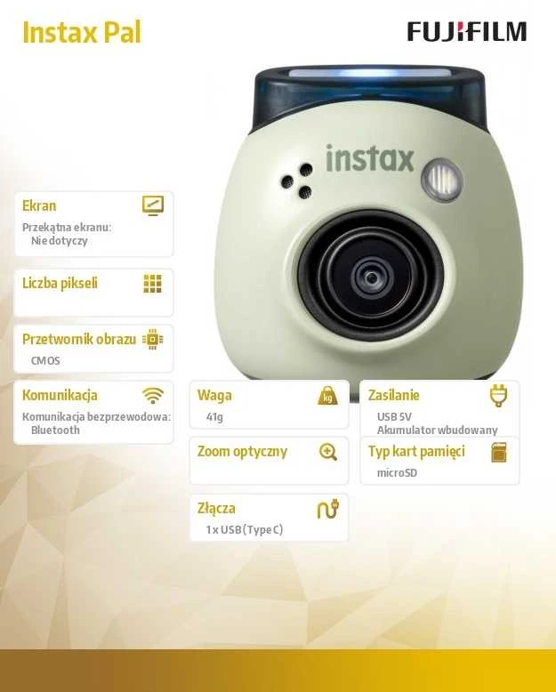 Fotoaparatas Fujifilm INSTAX Pal Pistachio Green (Žalios) spalvos