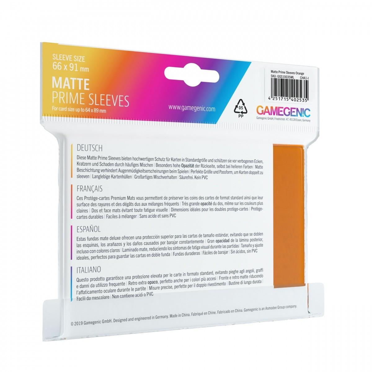 Gamegenic Card Game Sleeves: Matte Prime Oranžinis