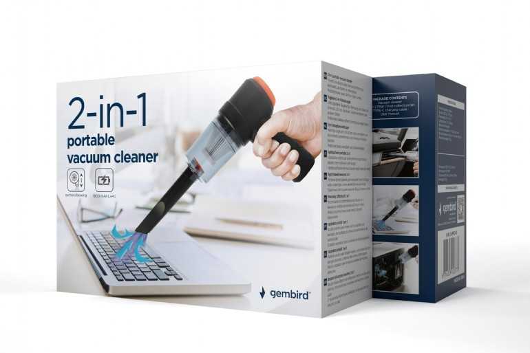 Dulkių siurblys Gembird | 2-in-1 portable vacuum cleaner | CK-MVC-01 | USB mini vacuum cleaner