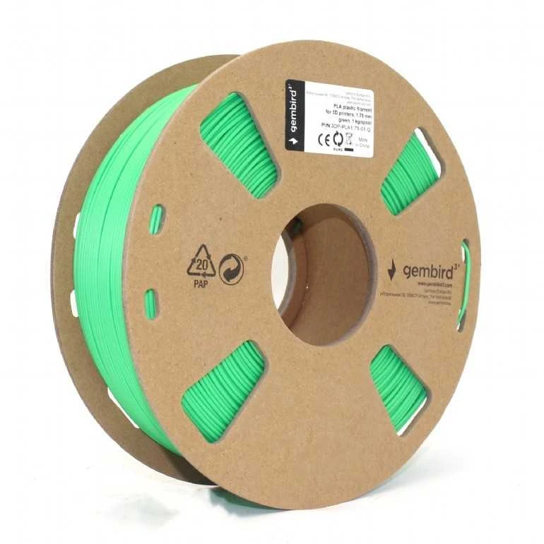 GEMBIRD 3DP-PLA1.75-01-G siūlas Gembird PLA Žalias 1,75mm 1kg