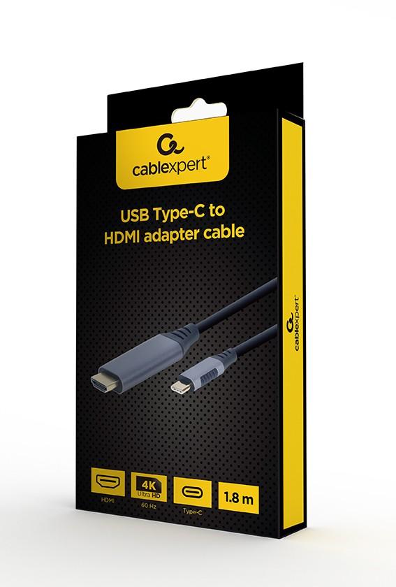 GEMBIRD CC-USB3C-HDMI-01-6 USB Type-C į HDMI ekrano adapterio kabelis space pilkas 1,8m