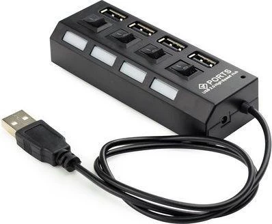 GEMBIRD USB 2.0 4 prievadų šakotuvas juodas