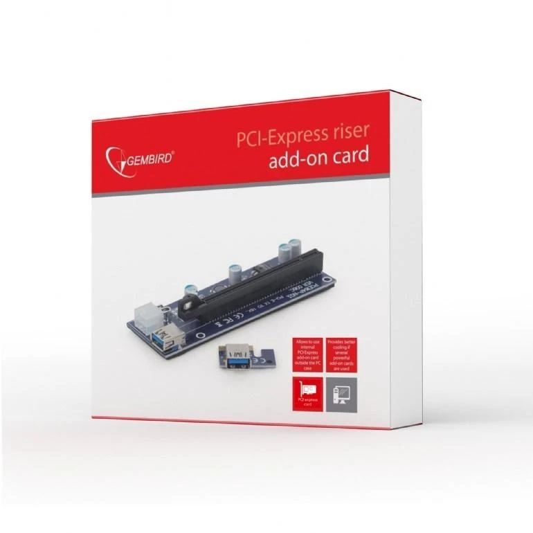 GEMBIRD RC-PCIEX-03 Gembird PCI Express Riser kortelė (6 kontaktų maitinimo jungtis)