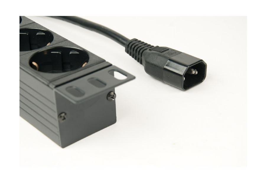 GEMBIRD PDU 8x Schuko 1U 10A 3m C14 Plug
