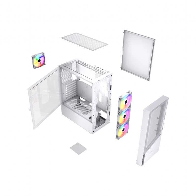 GEMBIRD kompiuterio dėklas Fornax 4300W ATX - ARGB Backlight Baltas