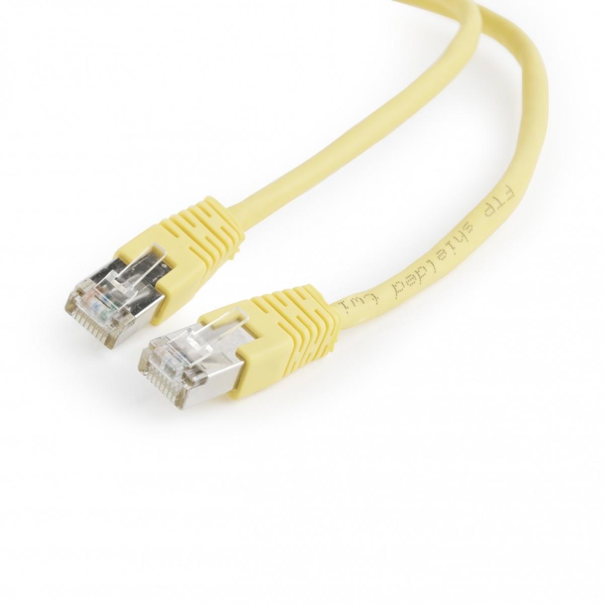 Gembird patchcord RJ45, įlieta apsauga, kat. 5e, FTP, 0,5 m, geltona (PP22-0.5M/Y)