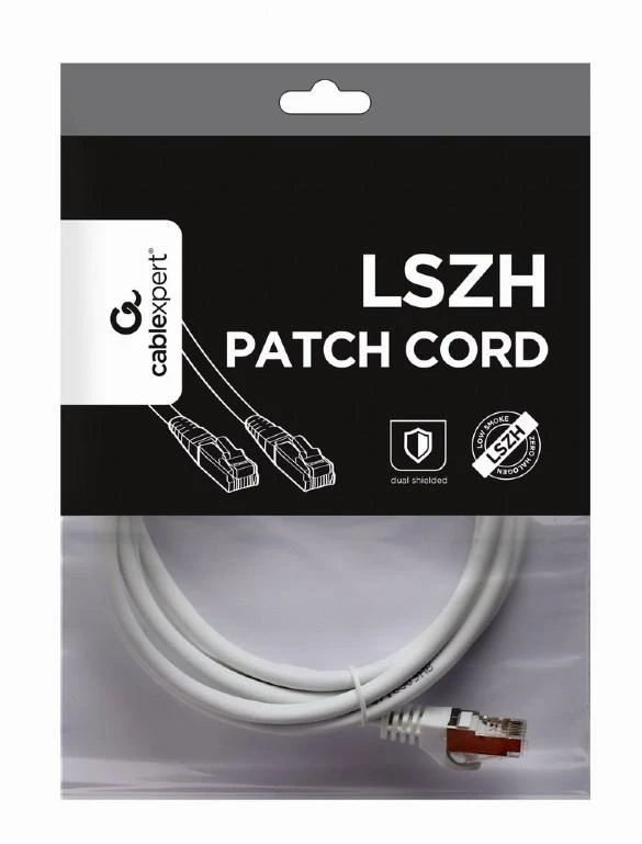 GEMBIRD PP6A-LSZHCU-W-2M patchcord RJ45 kat. 6A SFTP LSZH 2m baltas