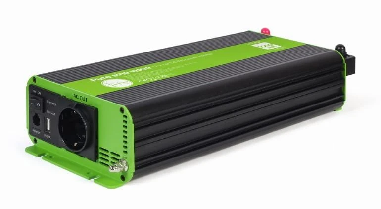 Gembird ENERGENIE 12 V grynos sinusinės bangos automobilio DC-AC maitinimo keitiklis 1000 W