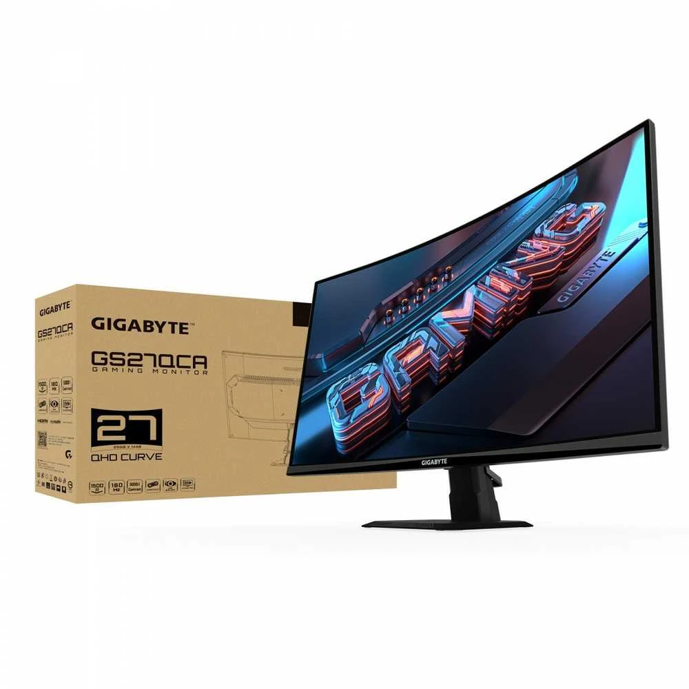 Monitorius Gigabyte | GS27QCA EU | 27 " | VA | 180 Hz | 1 ms | 2560 x 1440 pikselių | 250 cd/m² | HDMI jungtys quantity 2
