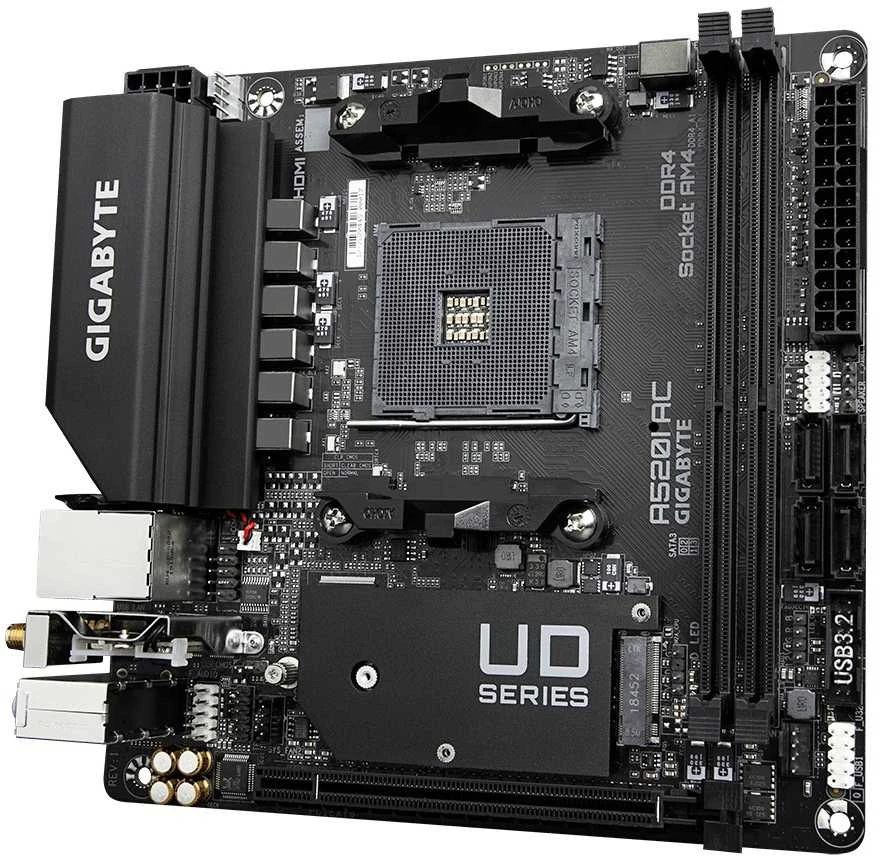 Pagrindinė plokštė Gigabyte A520 AM4 Mini ITX
