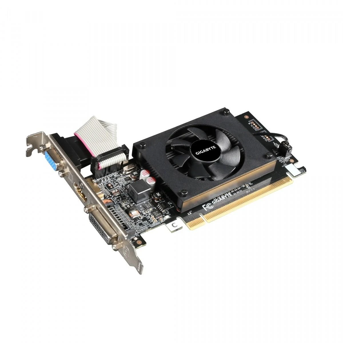 Vaizdo plokštė Gigabyte | GV-N710D3-2GL 2.0 | NVIDIA | 2 GB | GeForce GT 710 | DDR3 | Aušinimo tipas: aktyvus | DVI-D jungčių kiekis: 1 | HDMI jungčių kiekis: 1 | PCI Express 2.0 | Atminties taktinis dažnis: 1600 MHz | Procesoriaus dažnis: 954 MHz | VGA (D-Sub) jungčių kiekis: 1