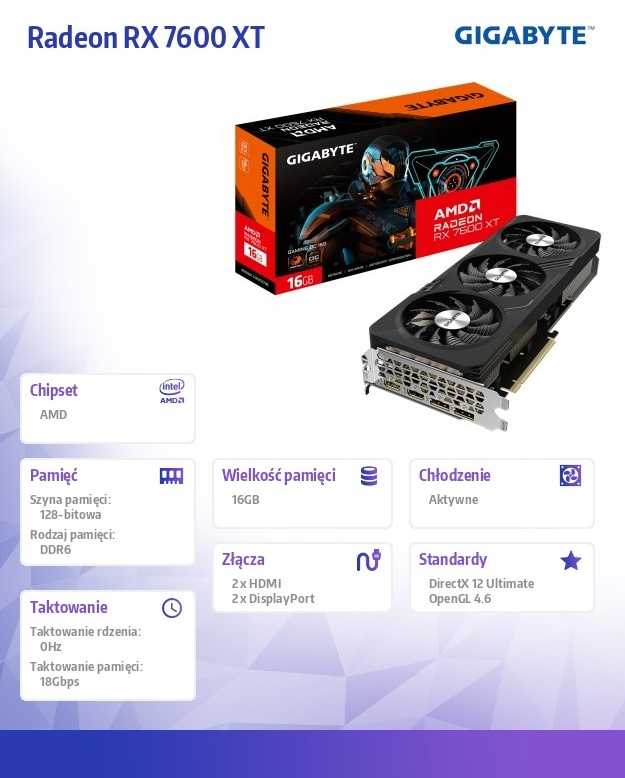 Vaizdo Plokštė - Gigabyte Radeon RX 7600 XT OC 16 GB GDDR6