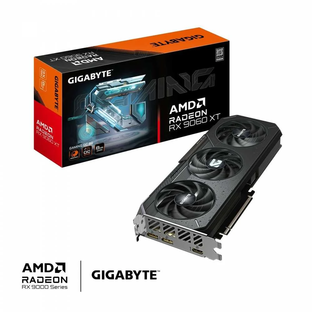 Vaizdo plokštė „Gigabyte Radeon RX 9060 XT GAMING OC 8G“ | AMD | 8 GB | „Radeon RX 9060 XT“ | GDDR6 | HDMI jungčių kiekis: 1 | PCI-E 5.0
