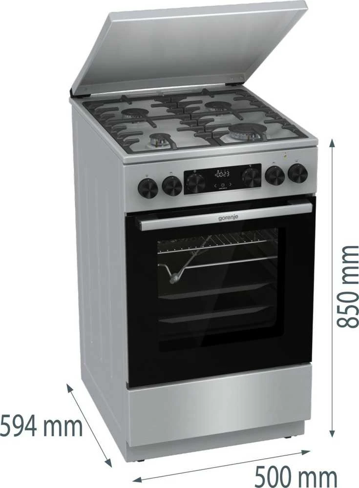 Gorenje GKS5C71XF Freestanding cooker with orkaitė Sidabrinis