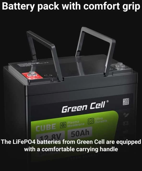 Žalias Cell Žalias Cell CUBE LiFePO4 50Ah 12.8V 640Wh ličio geležies fosfato baterija kemperiui, golfo vežimėliui, vėjo jėgainei
