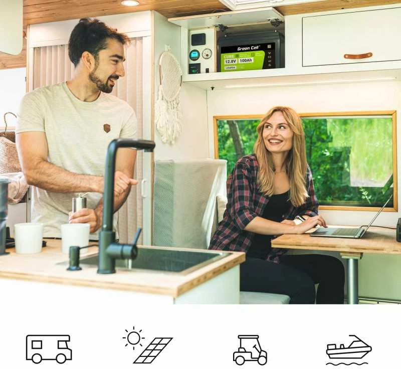 Žalias Cell Žalias Cell CUBE LiFePO4 50Ah 12.8V 640Wh ličio geležies fosfato baterija kemperiui, golfo vežimėliui, vėjo jėgainei