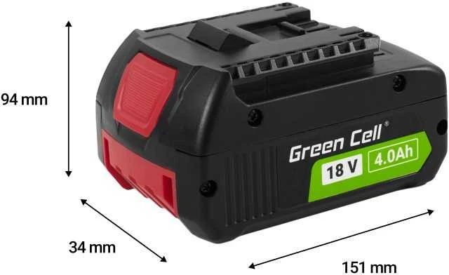Green Cell Žalias Cell Žalias Cell baterija, skirta Bosch 18V 4Ah Power Tools Pakaitinė baterija GBA1600Z00038