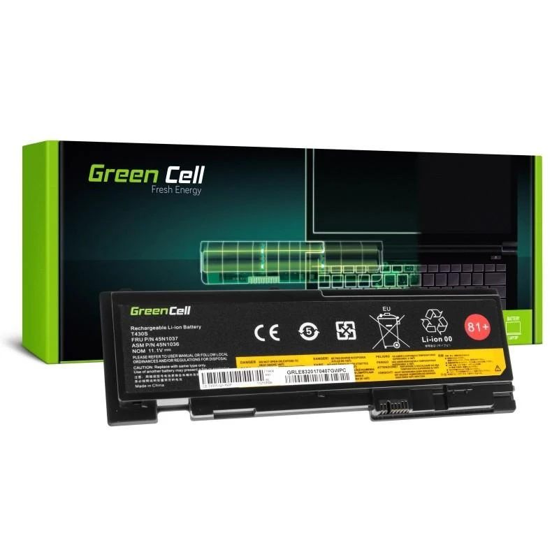 Baterija Green Cell 0A36309 42T4844  skirta Lenovo ThinkPad T420s T420si T430s T430si 2355, 3400 mAh talpa