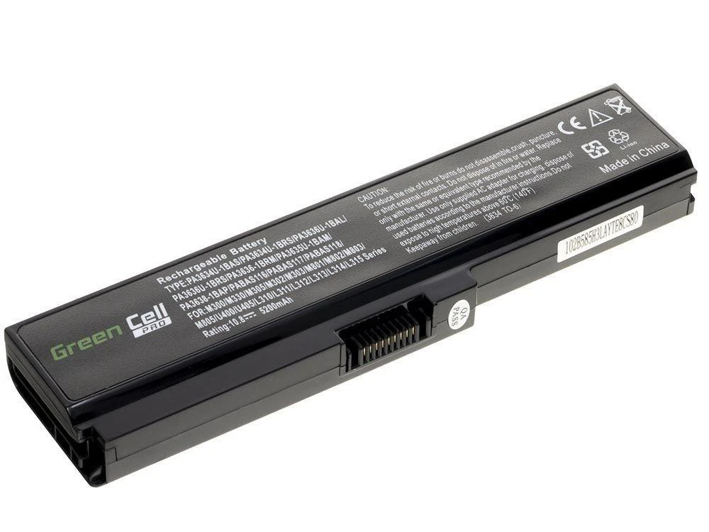 Green Cell Žalias Cell Žalias Cell PRO akumuliatorius, skirtas Toshiba Satellite C650 C650D C660 C660D L650D L655 L750 PA3817U-1BRS / 11.1V 5200mAh