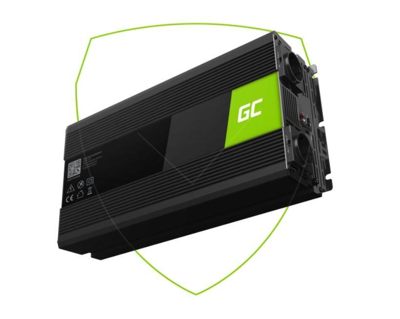 Green Cell Žalias Cell GREENCELL Car Power Inverter 24V to 230V 3000W/6000W Mod Sine