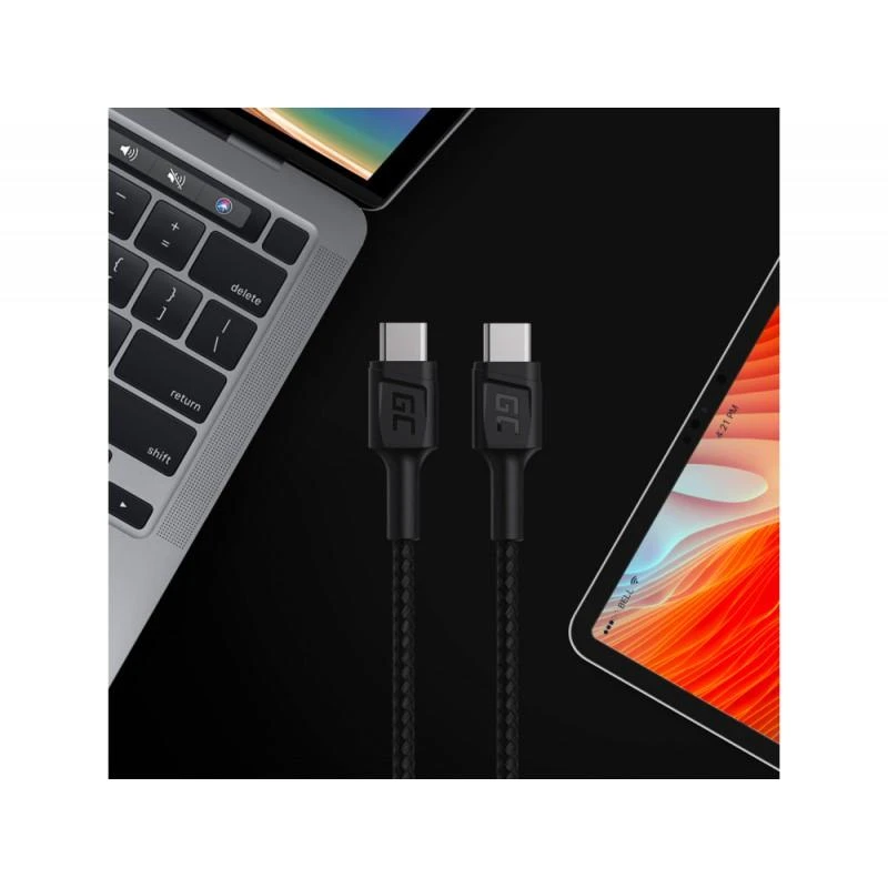 Green Cell Žalias Cell Žalias CELL kabelis PowerStream USB-C - USB-C 30cm Power Delivery 60W Ultra Charge QC 3.0